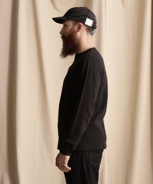 schott(ショット)の「Schott/ショット/HONEYCOMB WAFFLE HENRY NECK T-SHIRT/ハニカム ワッフル ヘンリーネック Tシャツ(Tシャツ/カットソー・メンズ・ブラック/グレー/ホワイト・S/M/L/XL)」の4枚目の写真