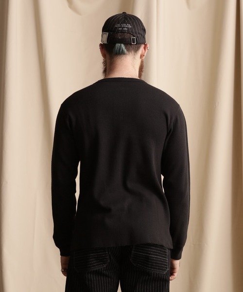 schott(ショット)の「Schott/ショット/HONEYCOMB WAFFLE HENRY NECK T-SHIRT/ハニカム ワッフル ヘンリーネック Tシャツ(Tシャツ/カットソー・メンズ・ブラック/グレー/ホワイト・S/M/L/XL)」の5枚目の写真