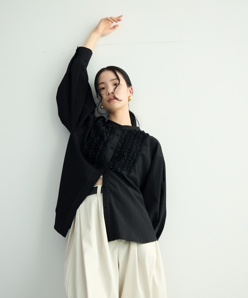 Trish(トリッシュ)の「チュールフリルブラウス(シャツ/ブラウス・レディース・ホワイト/ブルー/ブラック・MEDIUM)」の19枚目の写真