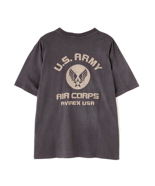 アヴィレックス（AVIREX）/FADE WASH EMBROIDERY T−SHIRT ”U．S．AAC” FADE WASH EMBROIDERY T-SHIRT 'U.S.AAC' / フェイドウォッシ 刺繍