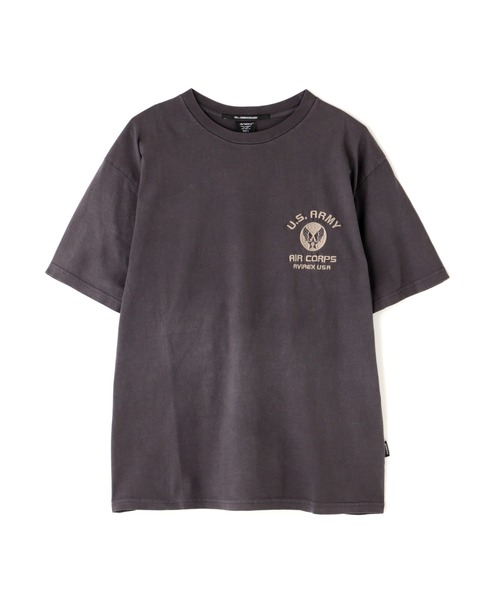 アヴィレックス（AVIREX）/FADE WASH EMBROIDERY T−SHIRT ”U．S．AAC” FADE WASH EMBROIDERY T-SHIRT 'U.S.AAC' / フェイドウォッシ 刺繍