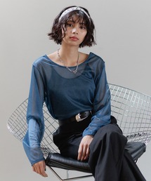 PAGEBOY | 【前後着用可能】シアーカット2WAYロングスリーブ(Tシャツ/カットソー)