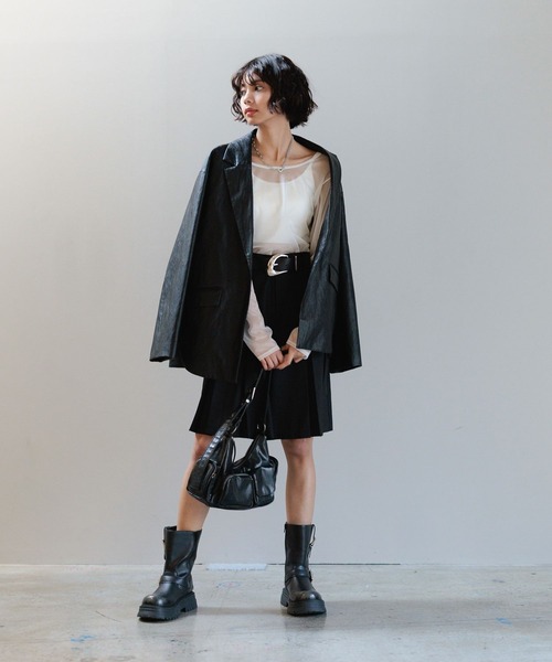 PAGEBOY(ページボーイ)の「【前後着用可能】シアーカット2WAYロングスリーブ(Tシャツ/カットソー・レディース・オフホワイト/グレー/ブルー/ブラック・FREE)」の13枚目の写真