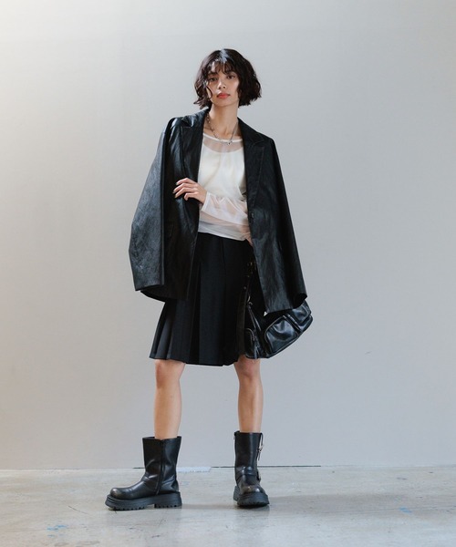 PAGEBOY(ページボーイ)の「【前後着用可能】シアーカット2WAYロングスリーブ(Tシャツ/カットソー・レディース・オフホワイト/グレー/ブルー/ブラック・FREE)」の14枚目の写真