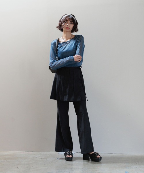 PAGEBOY(ページボーイ)の「【前後着用可能】シアーカット2WAYロングスリーブ(Tシャツ/カットソー・レディース・オフホワイト/グレー/ブルー/ブラック・FREE)」の19枚目の写真