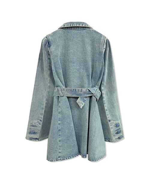 ANDGEEBEE（アンジービー）の「デニムジャケットタックワンピ（ワンピース・レディース・ブラック/インディゴブルー・FREE）」の9枚目の写真