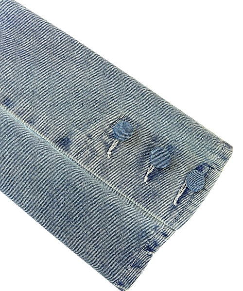 ANDGEEBEE（アンジービー）の「デニムジャケットタックワンピ（ワンピース・レディース・ブラック/インディゴブルー・FREE）」の3枚目の写真