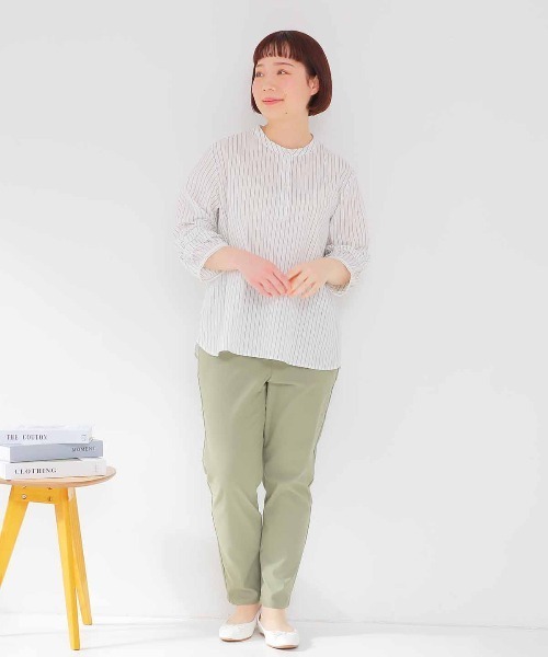 MB mint breeze(エムビーミントブリーズ)の「【L~6L 大きいサイズ】ストレートストレッチパンツ(その他パンツ・レディース・ネイビー/オフホワイト/カーキ/ブラック/ライトグリーン・4L/5L/L/6L/LL/3L)」の1枚目の写真