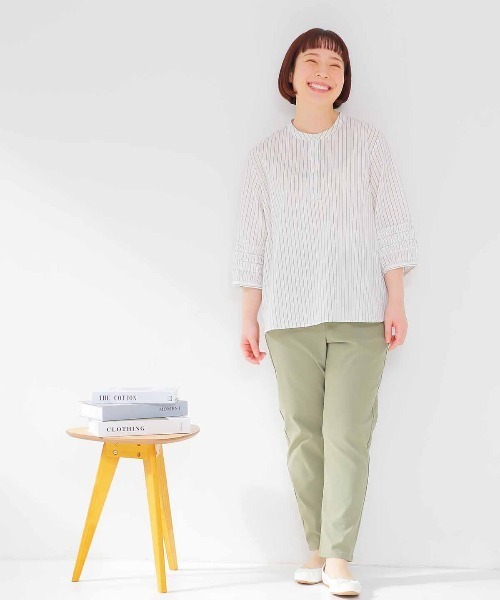 MB mint breeze(エムビーミントブリーズ)の「【L~6L 大きいサイズ】ストレートストレッチパンツ(その他パンツ・レディース・ネイビー/オフホワイト/カーキ/ブラック/ライトグリーン・4L/5L/L/6L/LL/3L)」の14枚目の写真