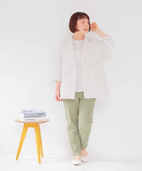 MB mint breeze(エムビーミントブリーズ)の「【L~6L 大きいサイズ】ストレートストレッチパンツ(その他パンツ・レディース・ネイビー/オフホワイト/カーキ/ブラック/ライトグリーン・4L/5L/L/6L/LL/3L)」の15枚目の写真