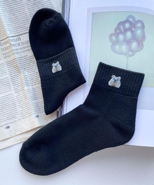 WEGO（ウィゴー）の「WEGO/アニマルプリントショートソックス（ソックス/靴下・レディース・ブラック/サックスブルー/ライトピンク・23-25cm）」の2枚目の写真