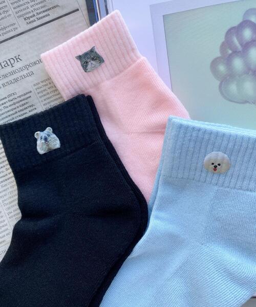 WEGO（ウィゴー）の「WEGO/アニマルプリントショートソックス（ソックス/靴下・レディース・ブラック/サックスブルー/ライトピンク・23-25cm）」の11枚目の写真