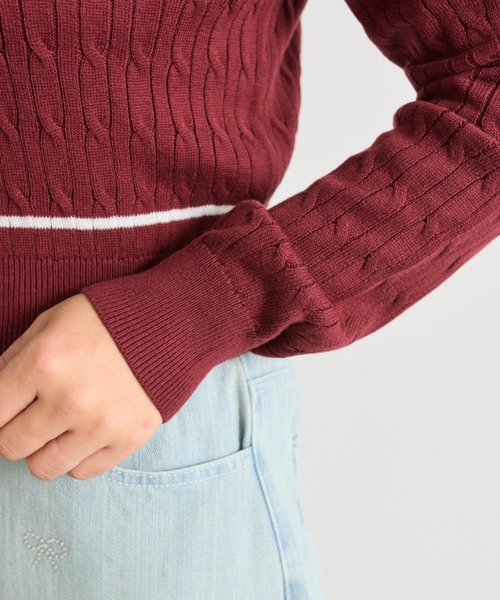 OLIVE des OLIVE（オリーブデオリーブ）の「カラーブロッキングニット（ニット/セーター・レディース・ネイビー/イエロー/レッド/オフホワイト・FREE）」の6枚目の写真