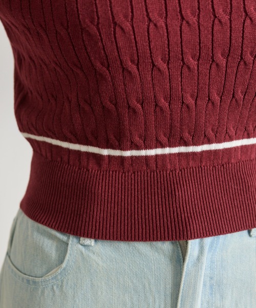 OLIVE des OLIVE（オリーブデオリーブ）の「カラーブロッキングニット（ニット/セーター・レディース・ネイビー/イエロー/レッド/オフホワイト・FREE）」の5枚目の写真