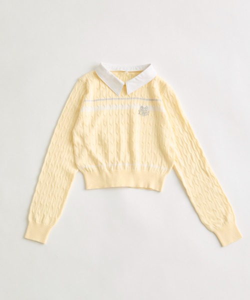 OLIVE des OLIVE（オリーブデオリーブ）の「カラーブロッキングニット（ニット/セーター・レディース・ネイビー/イエロー/レッド/オフホワイト・FREE）」の14枚目の写真