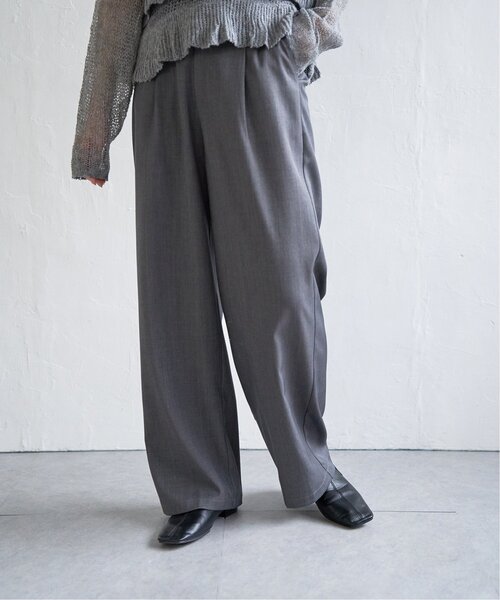 nonnette ブラック スラックス ワイドパンツ セール】SIDE ZIP WIDE SLACKS PANTS/サイドジップワイド