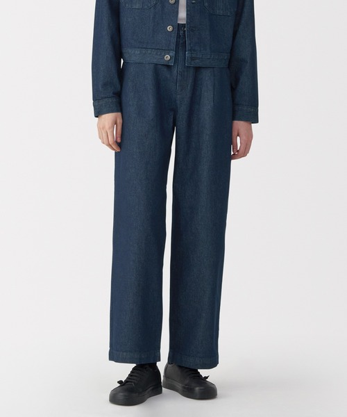 MUJI Labo(ムジラボ)の「〔MUJI Labo〕婦人 和紙混デニムパンツ(デニムパンツ・レディース・ダークネイビー・27inch/26inch/25inch/24inch)」の2枚目の写真