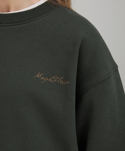 EMMA CLOTHES(エマクローズ)の「ヴィンテージライクフラワーグラフィックプリント刺繍 オーバーサイズスウェット(スウェット・メンズ・杢グレー/スミクロ/グレー系/ブラック系・M/L)」の7枚目の写真