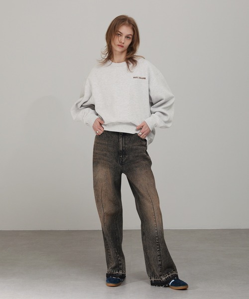 EMMA CLOTHES(エマクローズ)の「ヴィンテージライクフラワーグラフィックプリント刺繍 オーバーサイズスウェット(スウェット・メンズ・杢グレー/スミクロ/グレー系/ブラック系・M/L)」の20枚目の写真