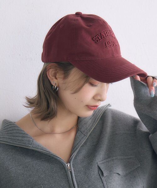 casita(RETRO GIRL)(カシータ)の「ロゴ刺繍キャップ(キャップ・レディース・チャコールグレー/レッド/オフホワイト・ONE SIZE)」の11枚目の写真