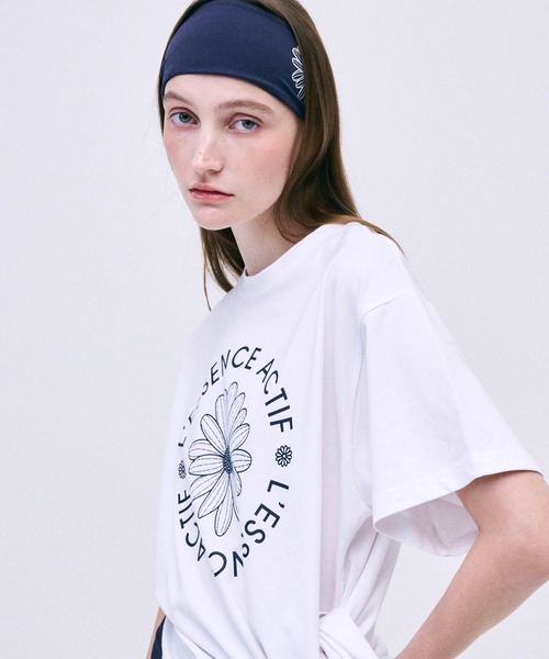 Mardi Mercredi Actif クロップドトレーナー SIDE SLIT T-SHIRT ACTIF EMBLEM（Tシャツ/カットソー）｜Mardi