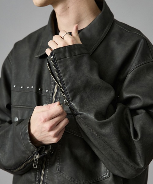 t*a様 ANDER HUNK スタッズレザージャケット ANDER HUNK（アンダーハンク）の「Studs Design Tracker Jacket