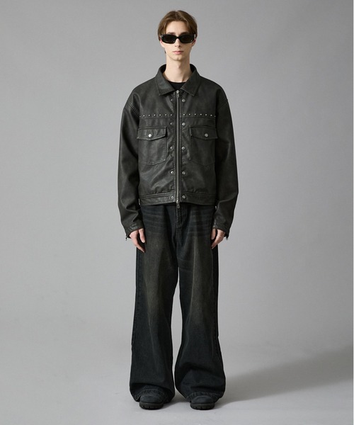 ANDER HUNK スタッズジャケット セール】Studs Design Tracker Jacket/スタッズデザイントラッカー