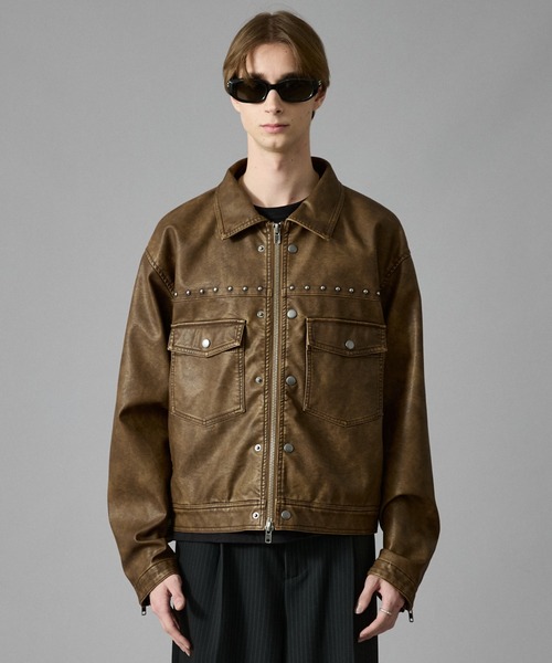 レザージャケット　UNDER HUNK アンダーハンク レザー ジャケット ANDER HUNK フライトブルゾン