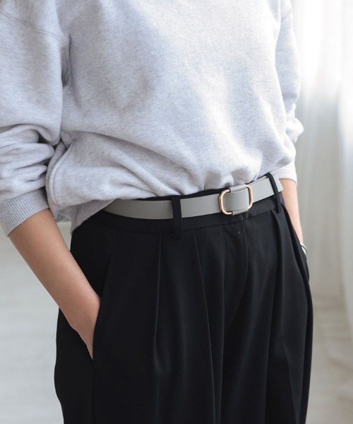 DONOBAN（ドノバン）の「本革穴なしスクエアリングベルト（ベルト・レディース・ブラック系その他/ブラック系その他2/ダークブラウン/グレー/ベージュ/キャメル/ホワイト・ONE）」の5枚目の写真