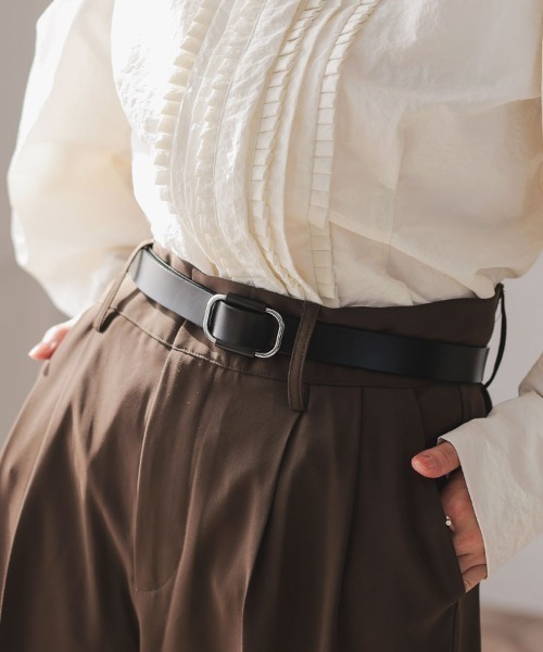 DONOBAN（ドノバン）の「本革穴なしスクエアリングベルト（ベルト・レディース・ブラック系その他/ブラック系その他2/ダークブラウン/グレー/ベージュ/キャメル/ホワイト・ONE）」の4枚目の写真