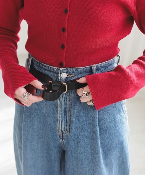 DONOBAN（ドノバン）の「本革穴なしスクエアリングベルト（ベルト・レディース・ブラック系その他/ブラック系その他2/ダークブラウン/グレー/ベージュ/キャメル/ホワイト・ONE）」の17枚目の写真