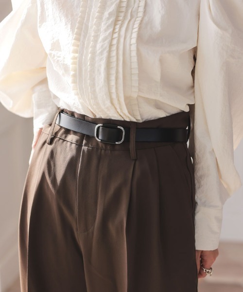 DONOBAN（ドノバン）の「本革穴なしスクエアリングベルト（ベルト・レディース・ブラック系その他/ブラック系その他2/ダークブラウン/グレー/ベージュ/キャメル/ホワイト・ONE）」の20枚目の写真