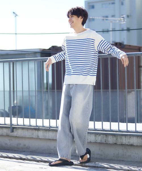 coca（coca）（コカ）の「デニムワイドパンツ（デニムパンツ・メンズ・ネイビー/ブルー・L/M/XL）」の3枚目の写真