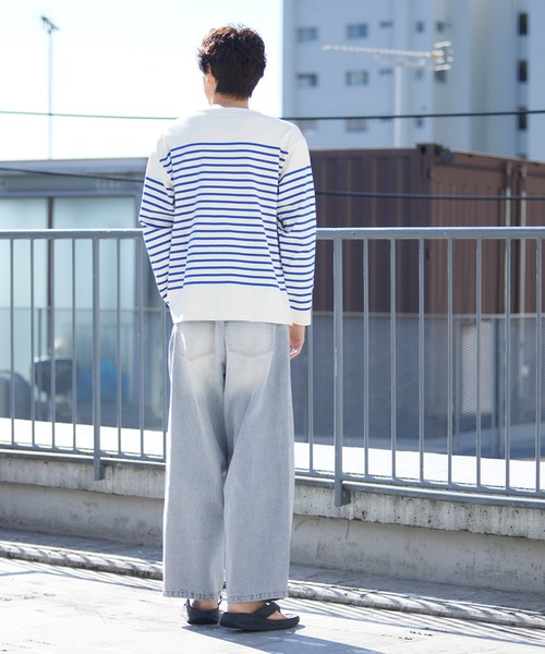 coca（coca）（コカ）の「デニムワイドパンツ（デニムパンツ・メンズ・ネイビー/ブルー・L/M/XL）」の5枚目の写真