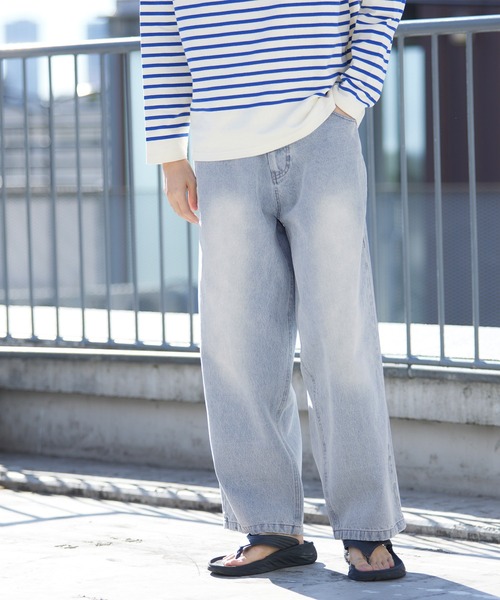 coca（coca）（コカ）の「デニムワイドパンツ（デニムパンツ・メンズ・ネイビー/ブルー・L/M/XL）」の6枚目の写真