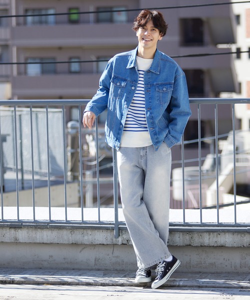 coca（coca）（コカ）の「デニムワイドパンツ（デニムパンツ・メンズ・ネイビー/ブルー・L/M/XL）」の7枚目の写真