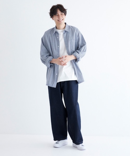 coca（coca）（コカ）の「デニムワイドパンツ（デニムパンツ・メンズ・ネイビー/ブルー・L/M/XL）」の12枚目の写真