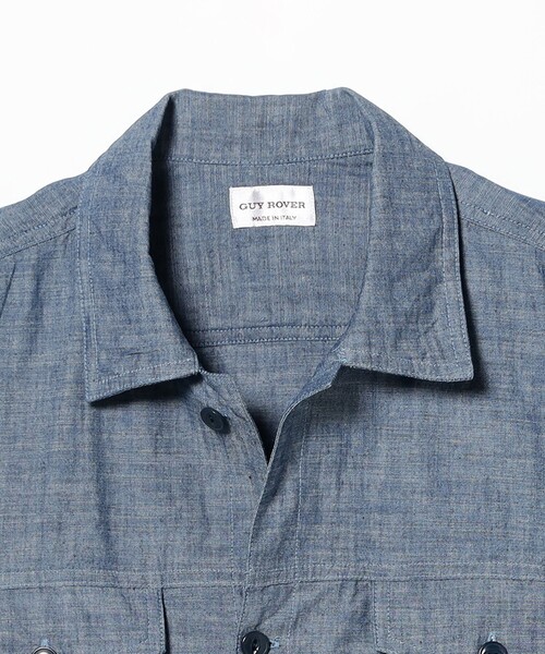 GUY ROVER(ギローバー)の「【別注】GUY ROVER / シャンブレー シャツ ブルゾン(ブルゾン・メンズ・インディゴブルー・37(XS)/38(S)/39(M)/41(L)/42(XL))」の2枚目の写真
