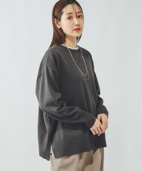 セール】スウェットライクワイドニット/253322（ニット/セーター