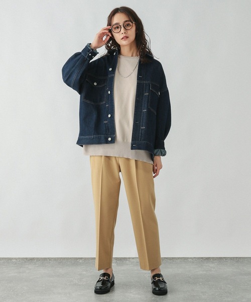 GLOBAL WORK（グローバルワーク）の「スウェットライクワイドニット/253322（ニット/セーター・レディース・スミクロ/グレイッシュベージュ/ブルー系その他4・LARGE/MEDIUM）」の21枚目の写真