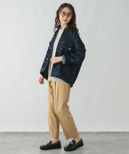 GLOBAL WORK（グローバルワーク）の「スウェットライクワイドニット/253322（ニット/セーター・レディース・スミクロ/グレイッシュベージュ/ブルー系その他4・LARGE/MEDIUM）」の20枚目の写真