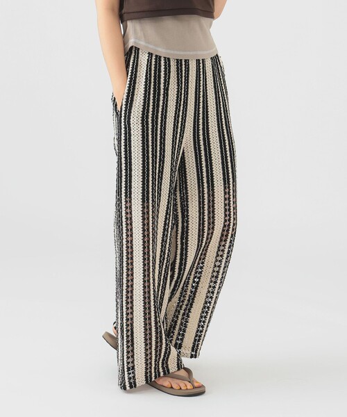 B:MING by BEAMS（ビーミングバイビームス）の「インド ストライプ レース パンツ（S～M）（その他パンツ・レディース・ブラウン系その他/ホワイト系その他5・MEDIUM/SMALL）」の2枚目の写真