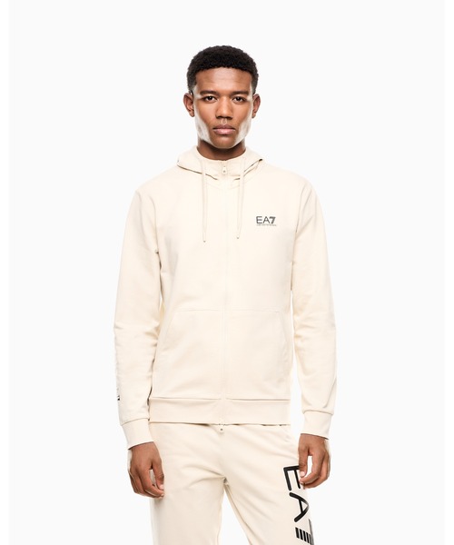 EMPORIO ARMANI EA7(エンポリオアルマーニイーエーセブン)の「<オンライン限定>【エンポリオ アルマーニ EA7】Logo Series フード付きスウェットシャツ コットン(スウェット・メンズ・ブラック/ブラック系/アイボリー・X-LARGE/LARGE/MEDIUM/X-SMALL/SMALL)」の1枚目の写真
