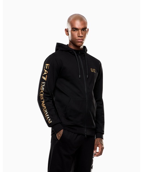 EMPORIO ARMANI EA7(エンポリオアルマーニイーエーセブン)の「<オンライン限定>【エンポリオ アルマーニ EA7】Logo Series フード付きスウェットシャツ コットン(スウェット・メンズ・ブラック/ブラック系/アイボリー・X-LARGE/LARGE/MEDIUM/X-SMALL/SMALL)」の2枚目の写真