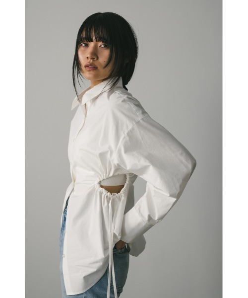 STYLEMIXER(スタイルミキサー)の「サイドホールシャツ(シャツ/ブラウス・レディース・ホワイト/ブラック系その他/ライトイエロー・FREE)」の2枚目の写真