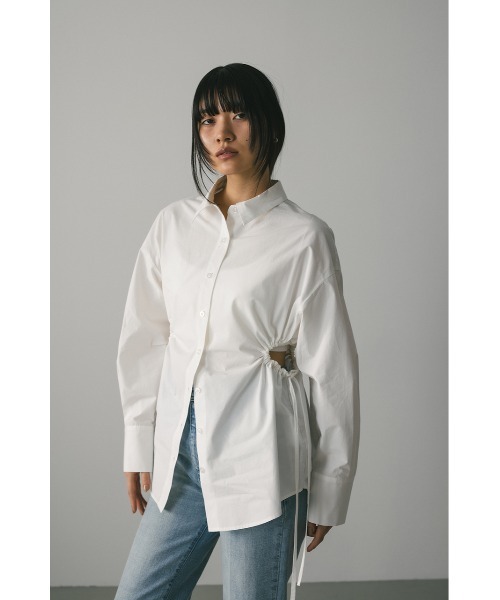 STYLEMIXER(スタイルミキサー)の「サイドホールシャツ(シャツ/ブラウス・レディース・ホワイト/ブラック系その他/ライトイエロー・FREE)」の11枚目の写真