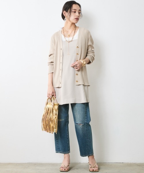 CHIC STYLE（シックスタイル）の「キャミソールチュニック＜大きいサイズ有＞シックスタイル（キャミソール・レディース・ブラック/ベージュ・5L/4L/3L/LL/L/M）」の5枚目の写真