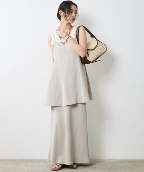 CHIC STYLE（シックスタイル）の「キャミソールチュニック＜大きいサイズ有＞シックスタイル（キャミソール・レディース・ブラック/ベージュ・5L/4L/3L/LL/L/M）」の6枚目の写真