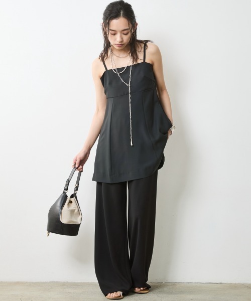 CHIC STYLE（シックスタイル）の「キャミソールチュニック＜大きいサイズ有＞シックスタイル（キャミソール・レディース・ブラック/ベージュ・5L/4L/3L/LL/L/M）」の7枚目の写真