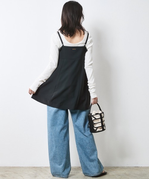 CHIC STYLE（シックスタイル）の「キャミソールチュニック＜大きいサイズ有＞シックスタイル（キャミソール・レディース・ブラック/ベージュ・5L/4L/3L/LL/L/M）」の9枚目の写真